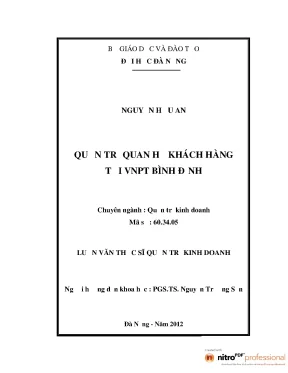 Luận văn thạc sĩ quản trị quan hệ khách hàng tại vnpt bình định
