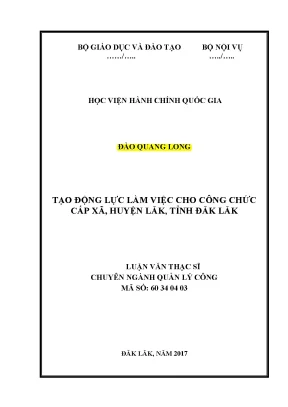 Luận văn thạc sĩ tạo động lực làm việc cho công chức cấp xã huyện lăk tỉnh đăk lăk
