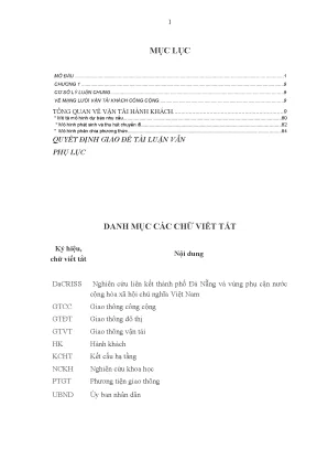 Luận văn thạc sĩ quy hoạch vận tải công cộng và các công trình dân dụng của đà nẵng đến năm 2010 và định hướng đến năm 2020