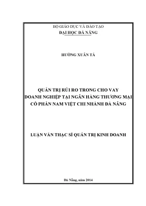 Luận văn thạc sĩ quản trị rủi ro trong cho vay doanh nghiệp tại ngân hàng tmcp việt nam chi nhánh đà nẵng