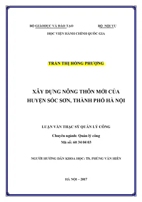 Luận văn thạc sĩ xây dựng nông thôn mới của huyện sóc sơn thành phố hà nội