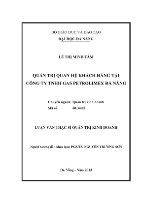 Luận văn thạc sĩ quản trị quan hệ khách hàng tại công ty tnhh gas petrolimex đà nẵng