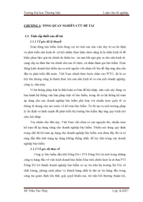 Luận văn tốt nghiệp kế toán bán bảo hiểm hàng hóa tại công ty bảo hiểm dầu khí đông đô