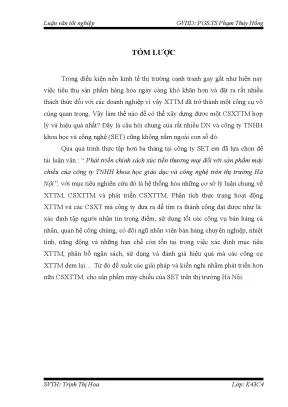 Luận văn tốt nghiệp phát triển chính sách xúc tiến thương mại đối với sản phẩm máy chiếu của công ty tnhh khoa học giáo dục và công nghệ trên trường hà nội