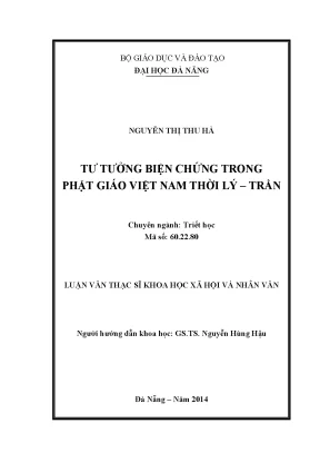 Luận văn thạc sĩ tư tưởng biện chứng trong phật giáo việt nam thời lý trần