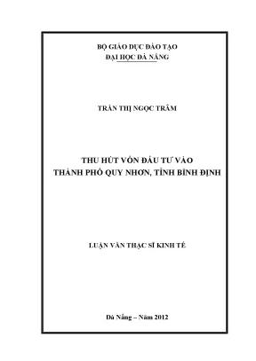 Luận văn thạc sĩ thu hút vốn đầu tư vào thành phố quy nhơn tỉnh bình định