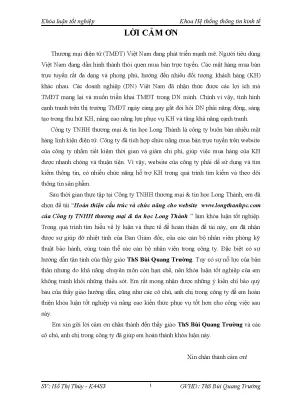 Luận văn tốt nghiệp hoàn thiện cấu trúc và chức năng cho website www longthanhpc com của công ty tnhh thương mại tin học long thành