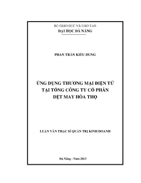 Luận văn thạc sĩ ứng dụng thương mại điện tử tại tổng công ty cổ phần dệt may hoà thọ