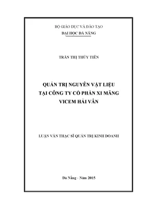 Luận văn thạc sĩ quản trị nguyên vật liệu tại công ty cổ phần xi măng vicem hải vân