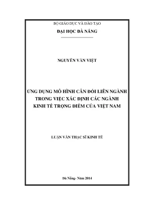Luận văn thạc sĩ ứng dụng mô hình cân đối liên ngành kinh tế trọng điểm của việt nam
