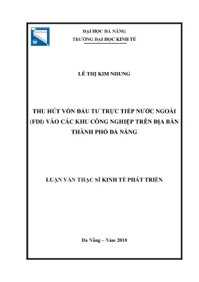 Luận văn thạc sĩ thu hút vốn đầu tư trực tiếp nước ngoài fdi vào các khu công nghiệp trên địa bàn thành phố đà nẵng