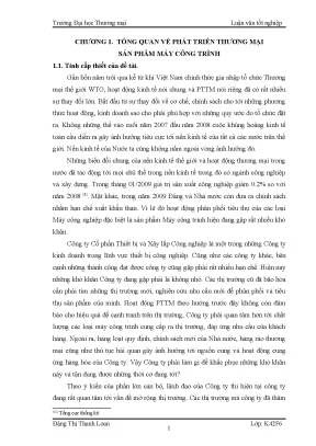 Luận văn tốt nghiệp giải pháp phát triển thương mại sản phẩm máy công trình của công ty cổ phần thiết bị và xây lắp công nghiệp