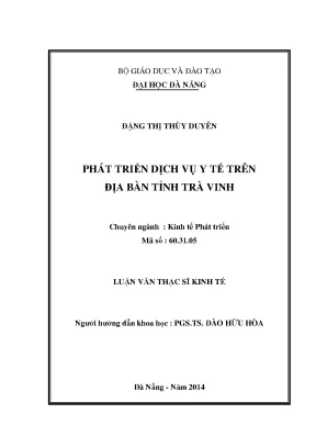 Luận văn thạc sĩ phát triển dịch vụ y tế trên địa bàn tỉnh trà vinh