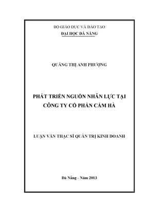 Luận văn thạc sĩ phát triển nguồn nhân lực tại công ty cổ phần cẩm hà
