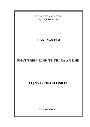 Luận văn thạc sĩ phát triển kinh tế thị xã an khê