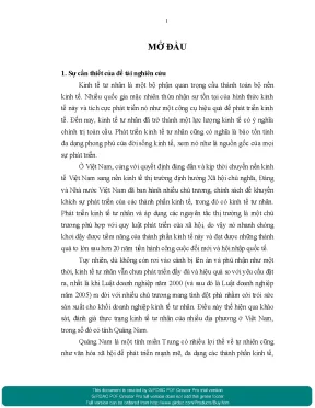 Luận văn thạc sĩ phát triển kinh tế tư nhân tỉnh quảng nam
