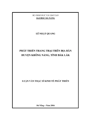 Luận văn thạc sĩ phát triển trang trại trên địa bàn huyện krông năng tỉnh đắk lắk