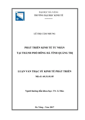 Luận văn thạc sĩ phát triển kinh tế tư nhân tại thành phố đông hà tỉnh quảng trị