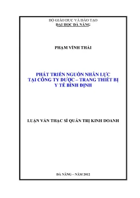Luận văn thạc sĩ phát triển nguồn nhân lực tại công ty dược trang thiết bị y tế bình định
