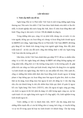 Luận văn thạc sĩ phát triển hoạt động kinh doanh ngoại tệ tại ngân hàng đầu tư và phát triển việt nam