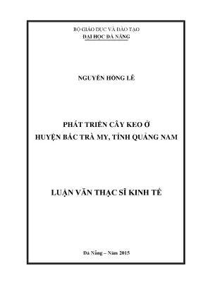 Luận văn thạc sĩ phát triển cây keo ở huyện bắc trà my tỉnh quảng nam