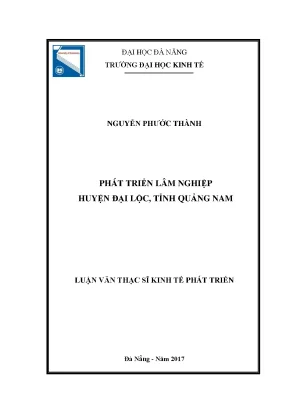 Luận văn thạc sĩ phát triển lâm nghiệp huyện đại lộc tỉnh quảng nam