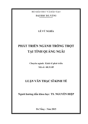 Luận văn thạc sĩ phát triển ngành trồng trọt tại tỉnh quảng ngãi
