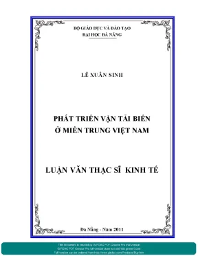 Luận văn thạc sĩ phát triển vận tải biển ở miền trung việt nam