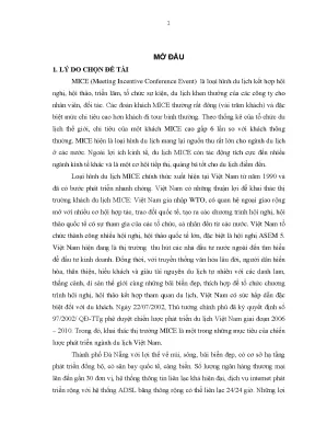 Luận văn thạc sĩ phát triển loại hình du lịch nice trên địa bàn thành phố đà nẵng