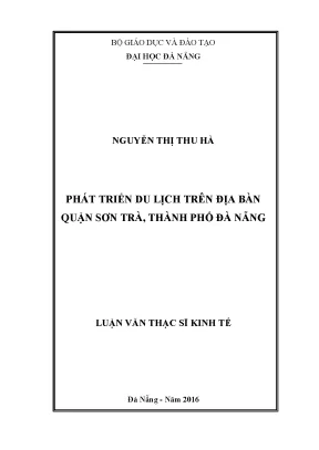 Luận văn thạc sĩ phát triển du lịch trên địa bàn quận sơn trà thành phố đà nẵng