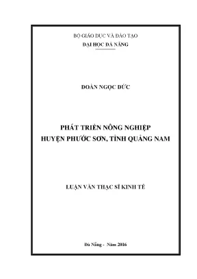 Luận văn thạc sĩ phát triển nông nghiệp huyện phước sơn tỉnh quảng nam