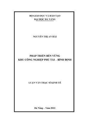 Luận văn thạc sĩ phát triển bền vững khu công nghiệp phú tài bình định