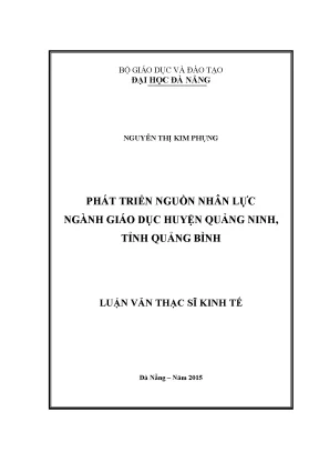 Luận văn thạc sĩ phát triển nguồn nhân lực ngành giáo dục huyện quảng ninh tỉnh quảng bình