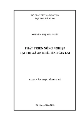 Luận văn thạc sĩ phát triển nông nghiệp tại thị xã an khê tỉnh gia lai