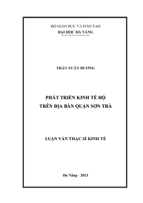 Luận văn thạc sĩ phát triển kinh tế hộ trên địa bàn quận sơn trà