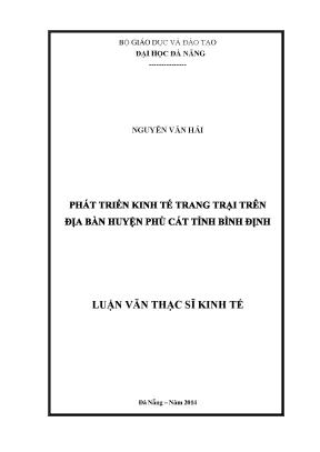 Luận văn thạc sĩ phát triển kinh tế trang trại trên địa bàn huyện phù cát tỉnh bình định