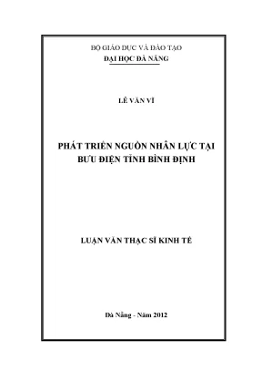 Luận văn thạc sĩ phát triển nguồn nhân lực tại bưu điện tỉnh bình định