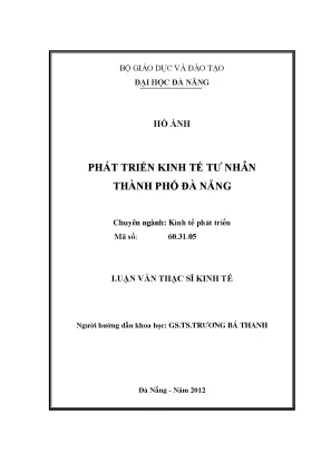 Luận văn thạc sĩ phát triển kinh tế tư nhân thành phố đà nẵng