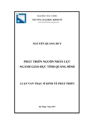 Luận văn thạc sĩ phát triển nguồn nhân lực ngành giáo dục tỉnh quảng bình
