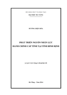 Luận văn thạc sĩ phát triển nguồn nhân lực hành chính cấp tỉnh tại tỉnh bình định