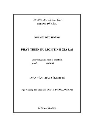 Luận văn thạc sĩ phát triển du lịch tỉnh gia lai