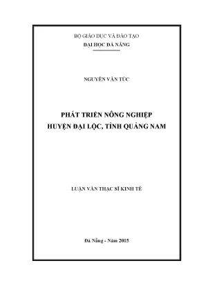 Luận văn thạc sĩ phát triển nông nghiệp huyện đại lộc tỉnh quảng nam