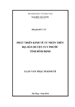 Luận văn thạc sĩ phát triển kinh tế tư nhân trên địa bàn huyện tuy phước tỉnh bình định