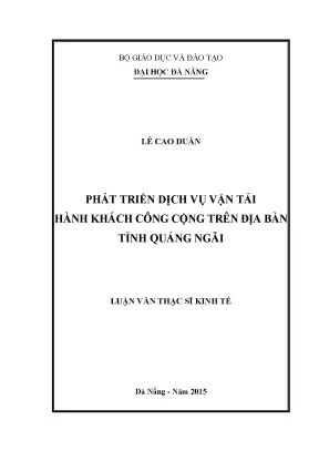 Luận văn thạc sĩ phát triển dịch vụ vận tải hành khách công cộng trên địa bàn tỉnh quảng ngãi