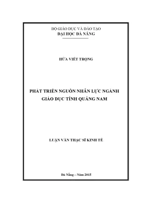Luận văn thạc sĩ phát triển nguồn nhân lực ngành giáo dục tỉnh quảng nam