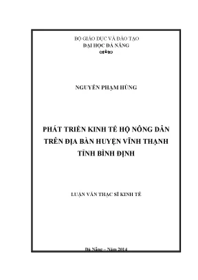 Luận văn thạc sĩ phát triển kinh tế hộ nông dân ở huyện vĩnh
