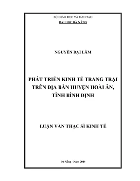 Luận văn thạc sĩ phát triển kinh tế trang trại huyện hoài ân tỉnh bình định