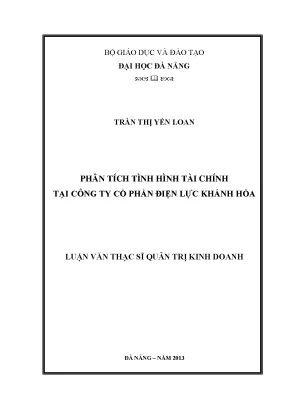 Luận văn thạc sĩ phân tích tình hình tài chính tại công ty cổ phần điện lực khánh hoà