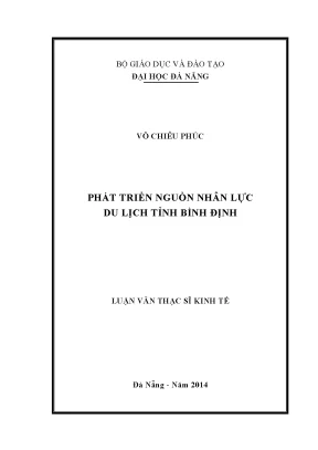 Luận văn thạc sĩ phát triển nguồn nhân lực du lịch tỉnh bình định