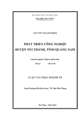 Luận văn thạc sĩ phát triển công nghiêp huyện núi thành tỉnh quảng nam
